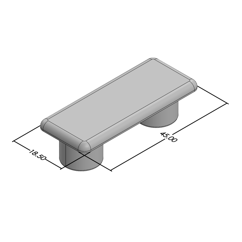 60-050-2 MODULAR SOLUTIONS POLYAMIDE PART<br>END CAP 45MM X 18.5MM LIGHT GRAY